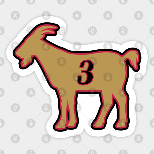 PHI GOAT - 3 - Black Sticker by KFig21